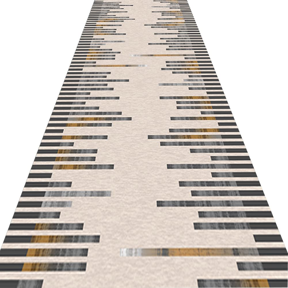 Tapis de couloir géométrique élégant aux motifs uniques et raffinés