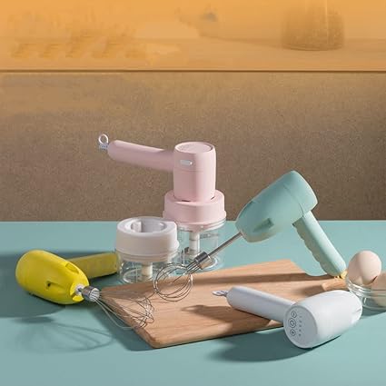 Mokshith Portable Electric Hand Mixer Whisk,USB Rechargeable Kitchen Mixers with Scale Cup Storage Case Double Sticks Cordless Mixer for Egg Beater Kitchen Baking and Cooking (Multi)