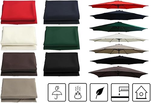 Miniatura 8 de Sombrilla de patio al aire libre, toldo de repuesto para sombrilla de mercado al aire libre, sombrilla de patio para mercado de 9 pies, cubierta de