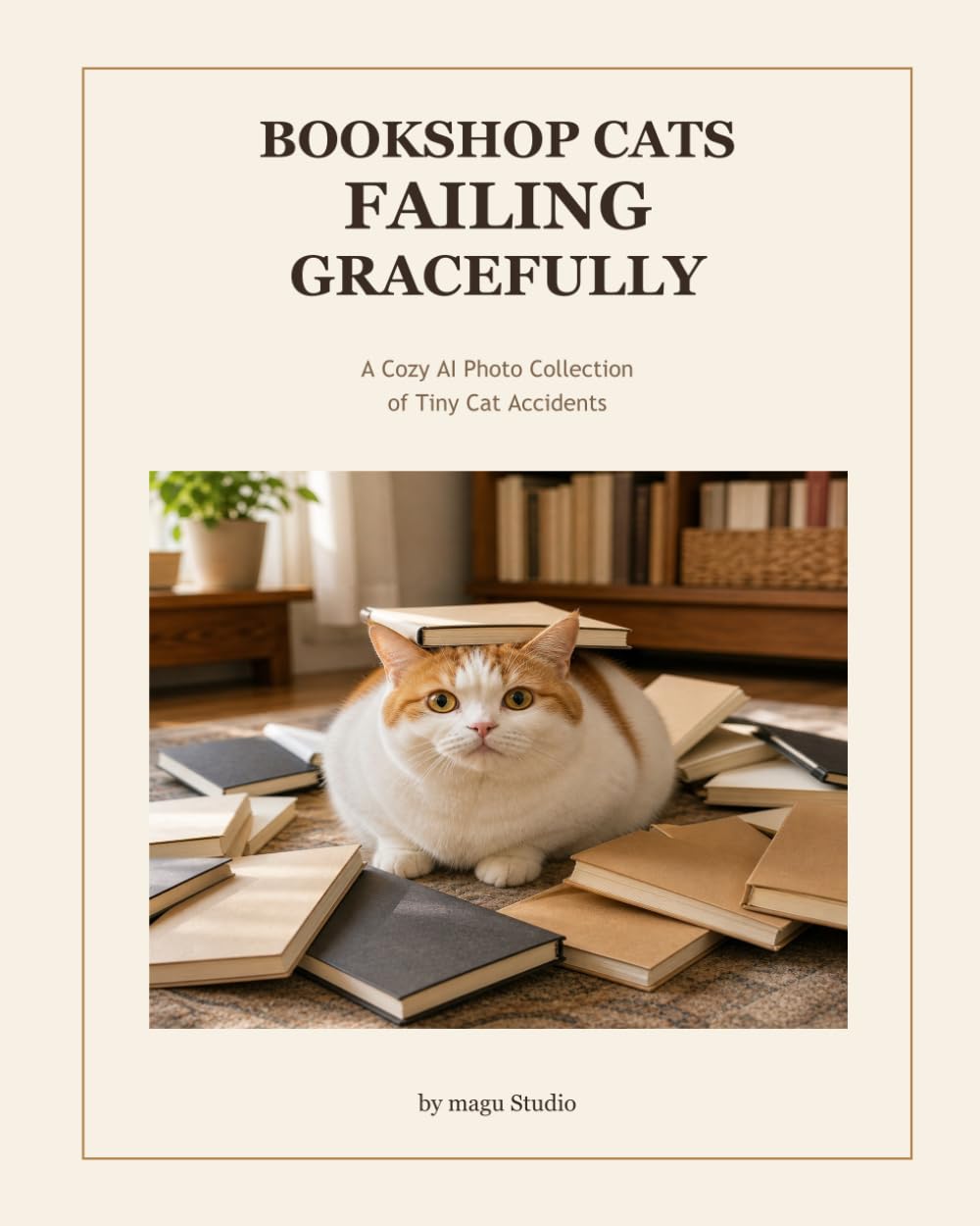 Bookshop Cats Failing Gracefully: A Cozy AI Photo Collection of Tiny Cat Accidents