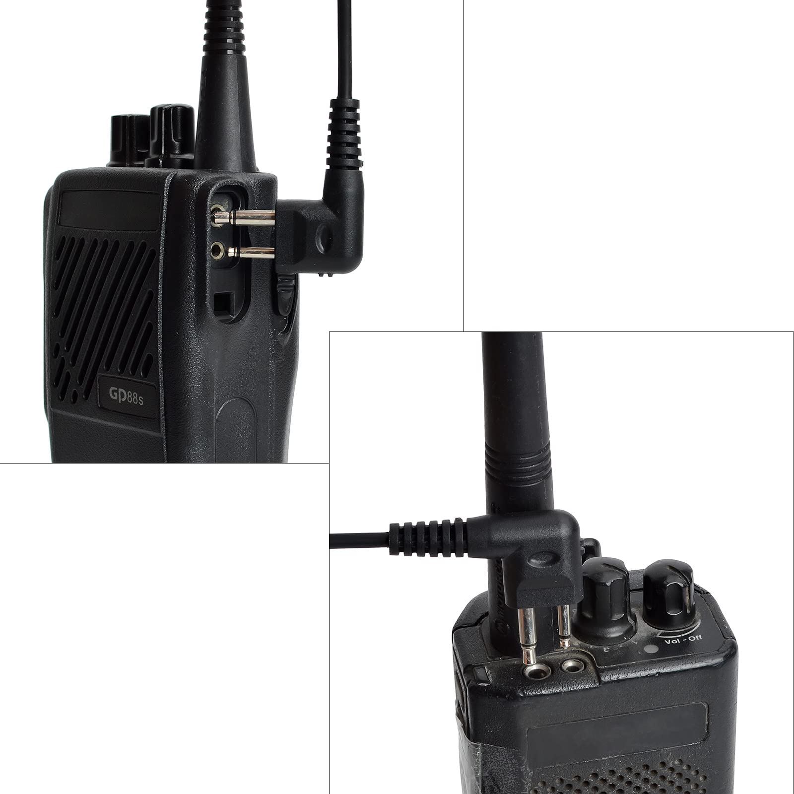 Słuchawki kompatybilne z Motorola DP1400, CP040, GP300, GP88, radio walkie-talkie, w kształcie litery G, słuchawki z mikrofonem i PTT dla bezpieczeństwa Bodyguard (przezroczysty wąż, 1 sztuka