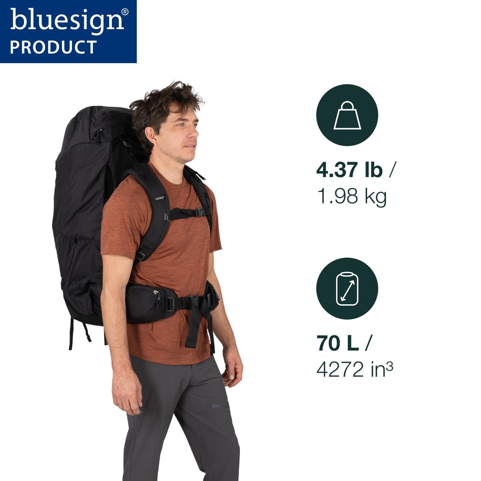 Osprey Farpoint Sac de trekking homme, 75L, Black