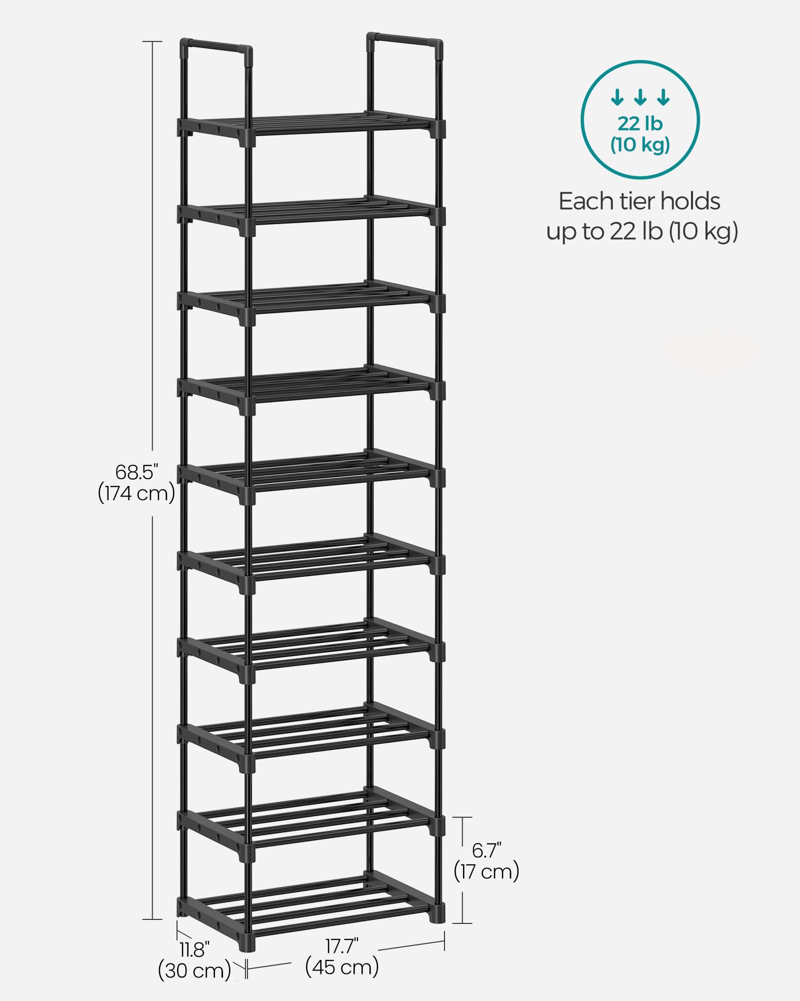 Songmics 10-tier Shoe Rack SONGMICS 3-Tier Shoe Rack Holds 16-20