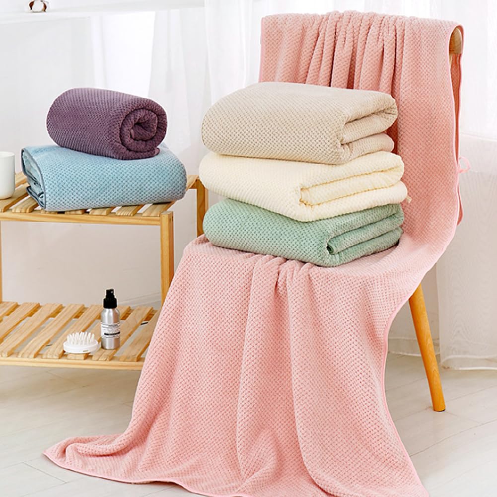 Juego de 4 toallas de baño de 35 x 70 pulgadas, toallas de baño de gran tamaño, microfibra extragrande, altamente absorbentes, de secado rápido, súper suaves, para spa, hotel (35 x 70