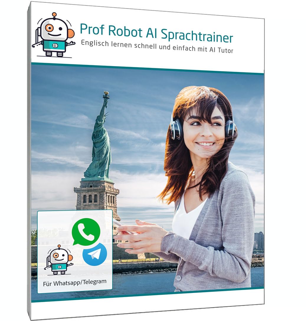 Prof Robot Englisch AI-Sprachtrainer – Englisch lernen für Anfänger und Fortgeschrittene auf WhatsApp und Telegram (3 Monate Zugang)