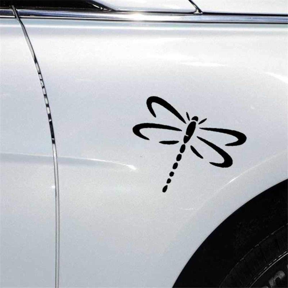Handmade By Stukk Black Stukk Stickers Dragonfly Insect Bug Tattoo Fun Window Bumper Sticker Vinyl Decal,,12.7Cm X 9.9Cm