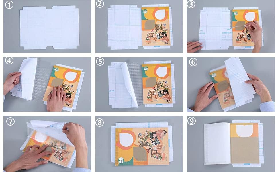 Image of Kriq 30pcs Book Covers Waterproof Plastic Clear Paper Sticker Book Cover Film for Textbooks Hardcover Protective Thick Sticky Transparent Cover for Student School Office Self-Adhesive A4 Book Cover
