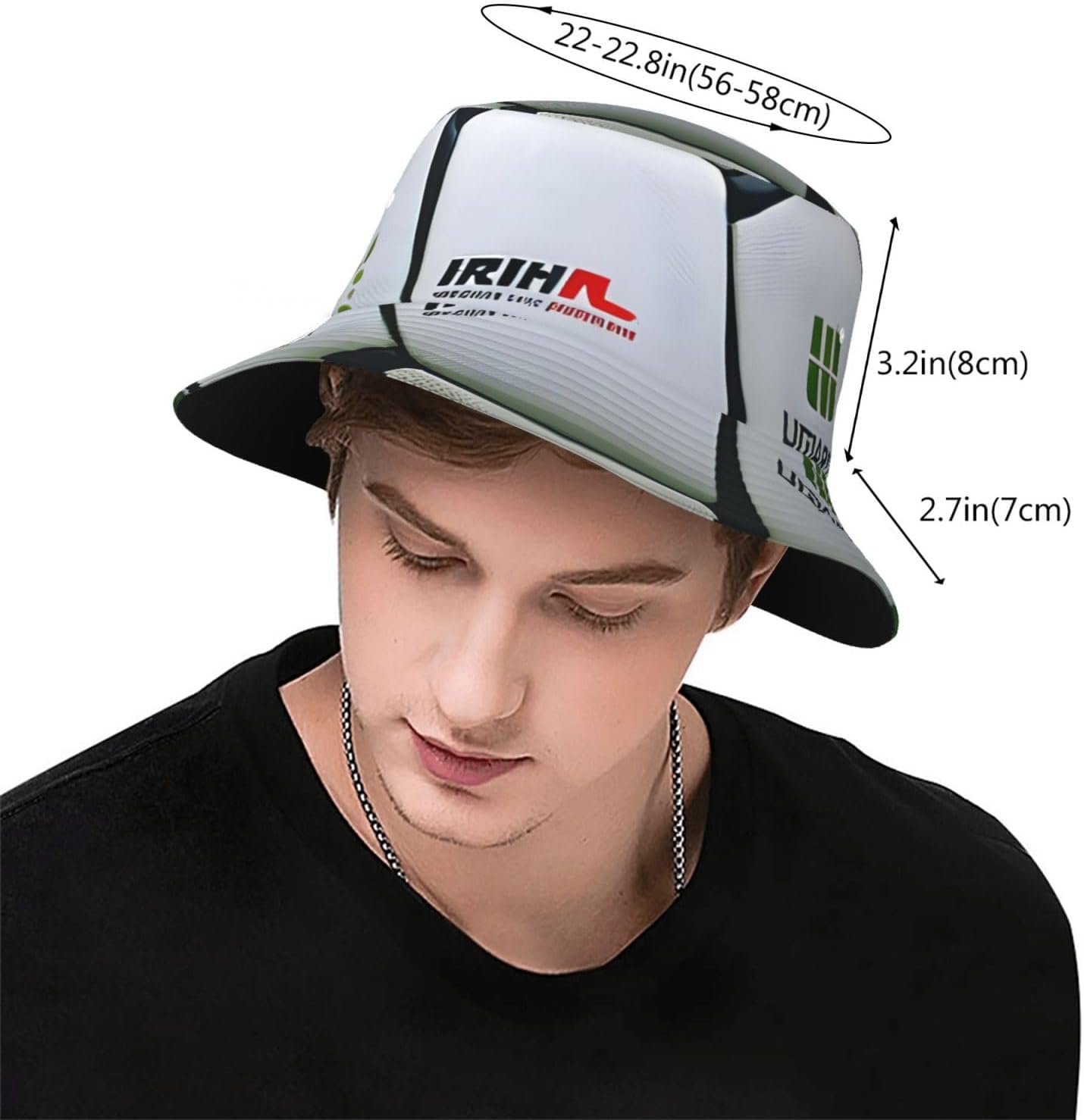 White Soccer Ball Print Sun Hat Outdoor Fisherman Cap Summer Bucket Hat Beach for Men Women