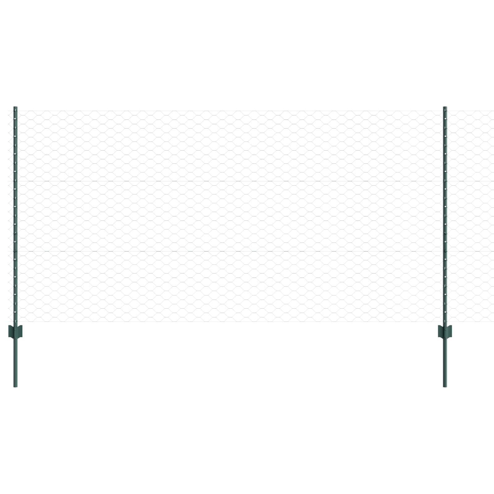 Treillis hexagonal en acier vert vidaXL pour clôture de jardin avec poteaux de fixation