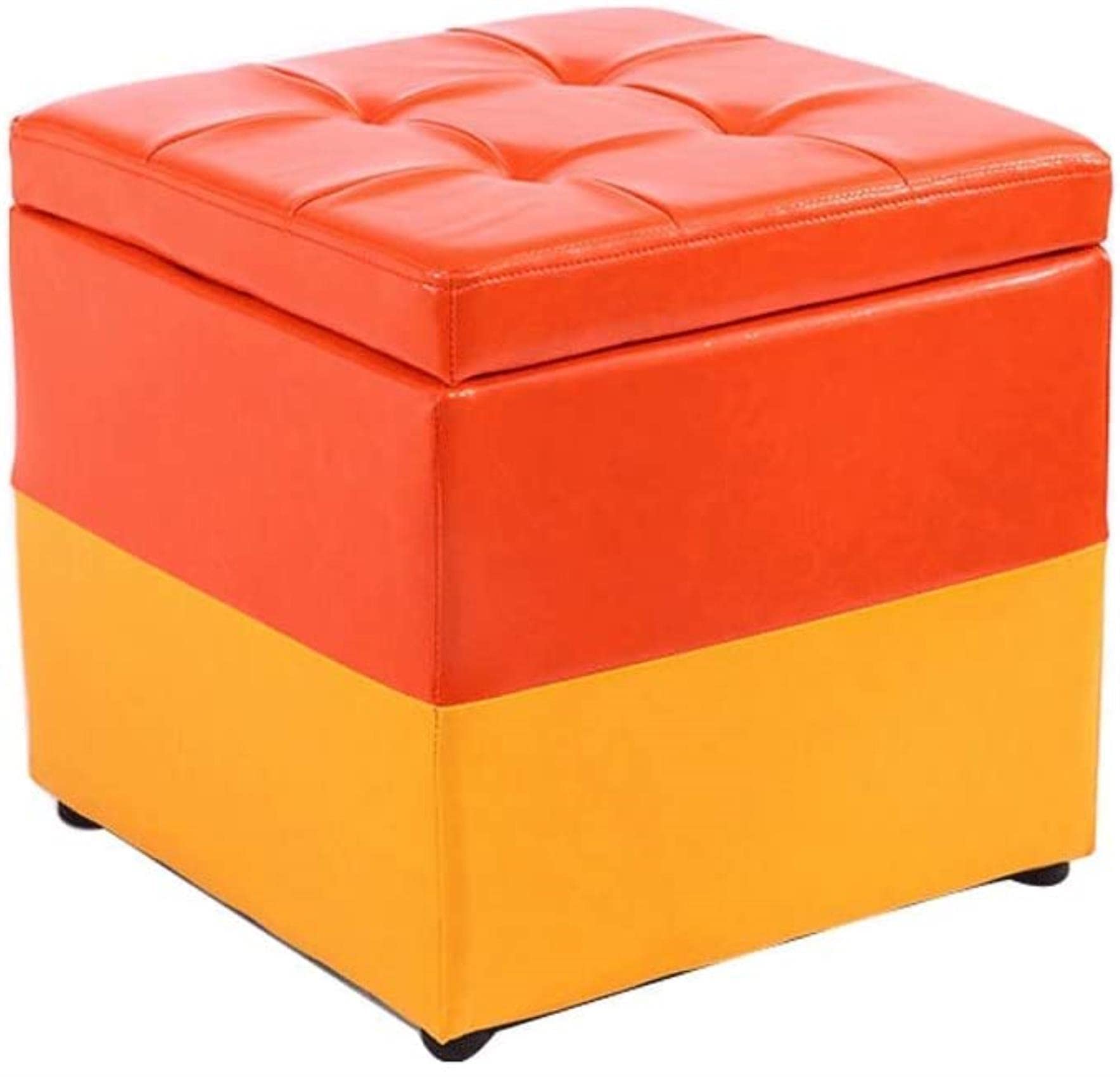 Tabouret de rangement en cuir ottoman et repose-pieds de salon