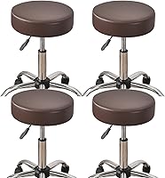 Vista 45 de HAOYONG Juego de 4 fundas redondas para taburetes de bar, impermeables, de poliuretano, fundas elásticas para taburetes de bar, fundas para sillas