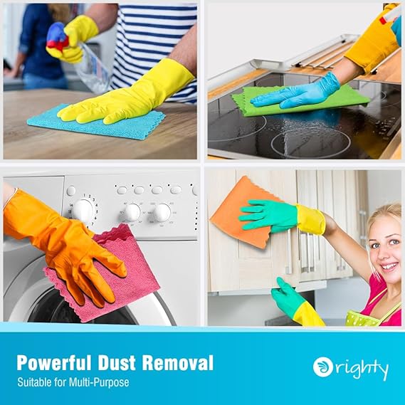 Orighty Microfiber Cleaning Cloth 24 Pack, Highly Absorbent Cleaning Supplies, Lint Free Cloths for Multiple-use, Powerful Clean Rags for House