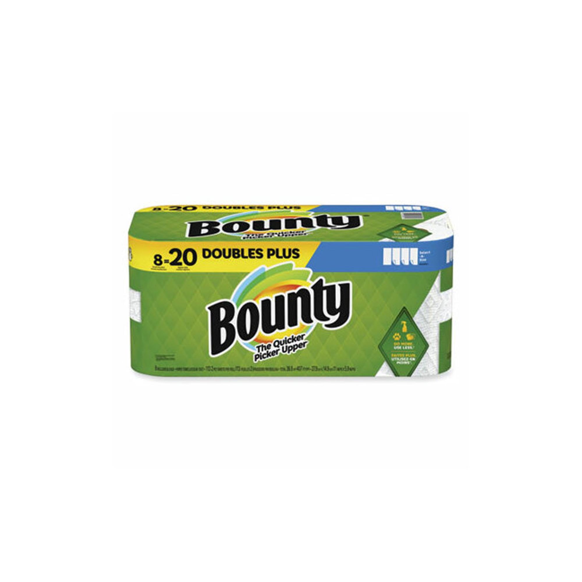 Bounty Select-A-Size Paper Towels, White, 8 Double Plus Rolls = 20 Regular Rolls