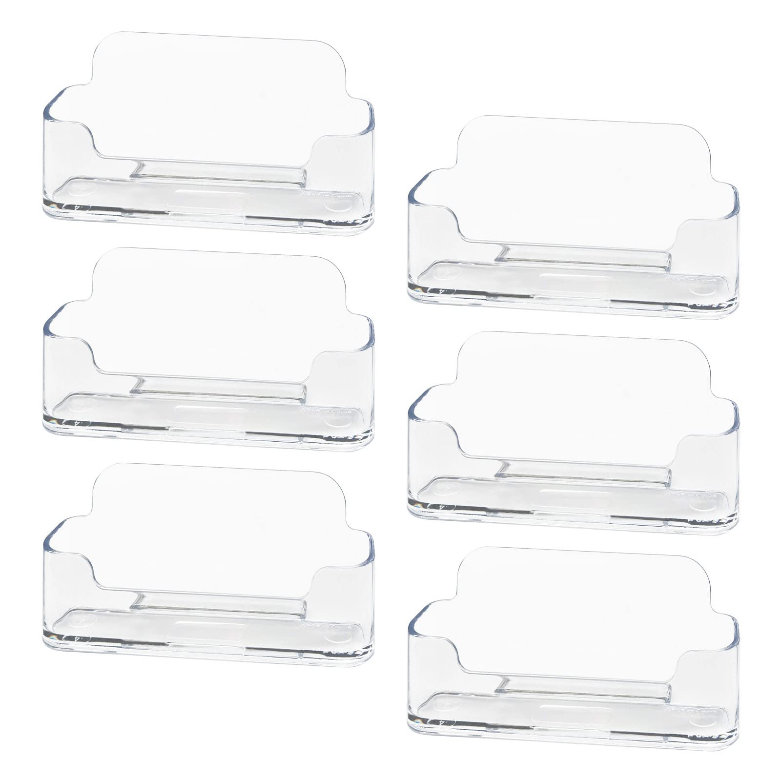 Acrylic Business Card Holder 6 Pack for Desk, Clear Plastic Business Cards Display Holders Stand, Fits 30-50 Business Cards