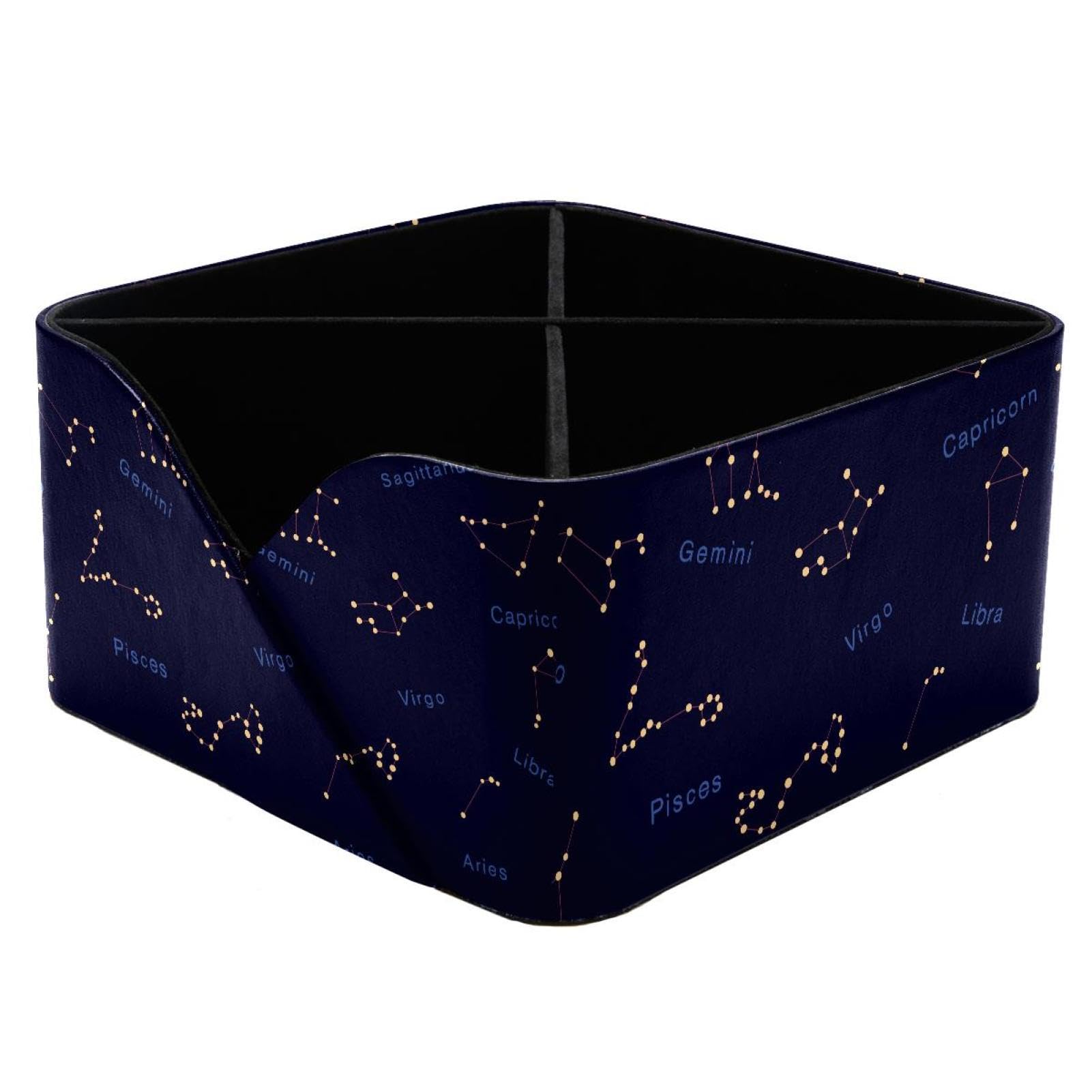KengjuTesu Zodiac Constellations Star Space Pattern Desktop Organizer Pen Holder, Rectangular Pencil Cup for Office, Study and Makeup Stations