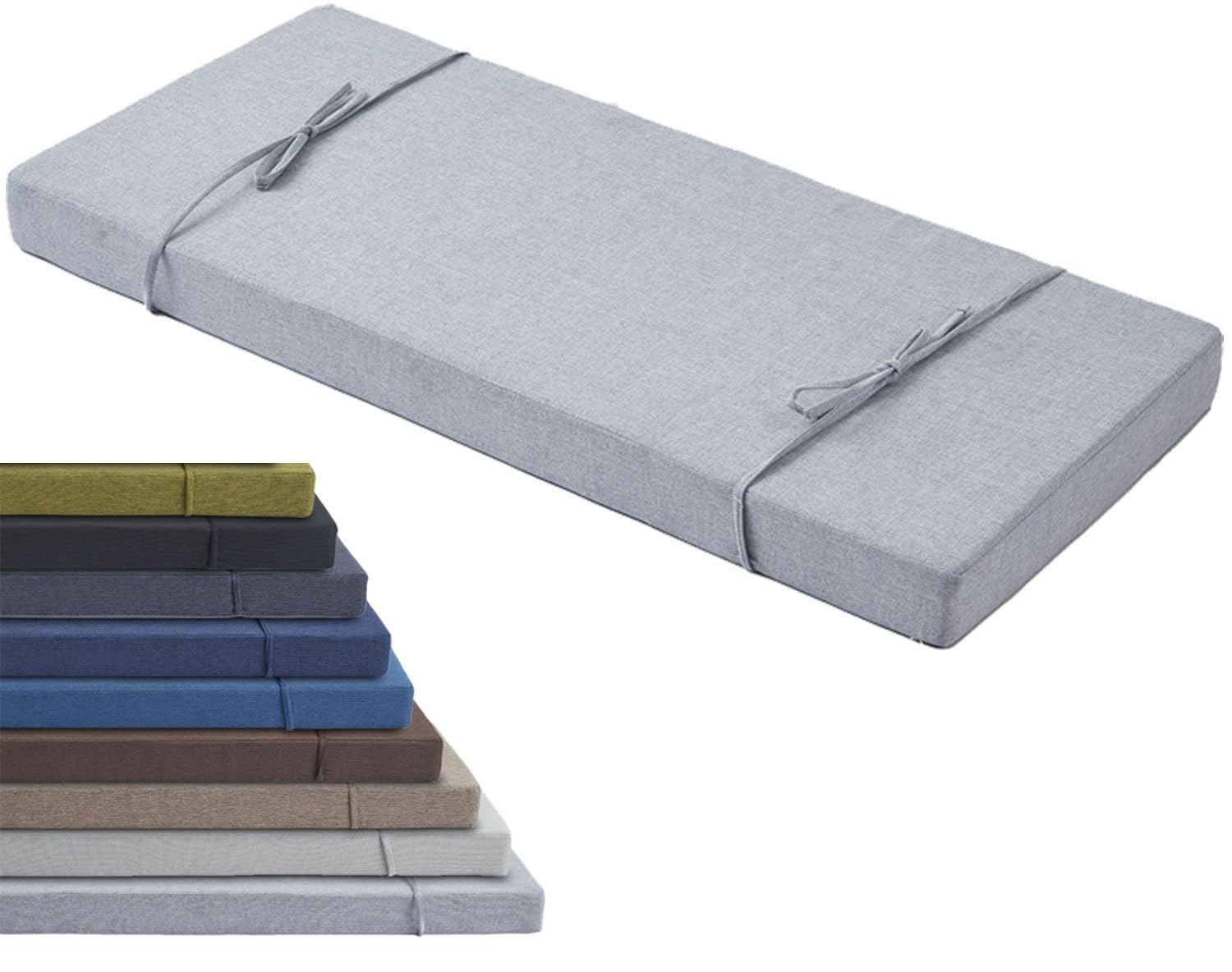 Outdoor/Indoor Bench Cushion with Zipper - 120cm/150cm/100cm/90cm x 40cm/35cm/30cm - Non-Slip Seat Pad for Bay Windows, Garden Patio, Long Chairs, Swings & Porch Furniture(Light gray,40x180x5CM)