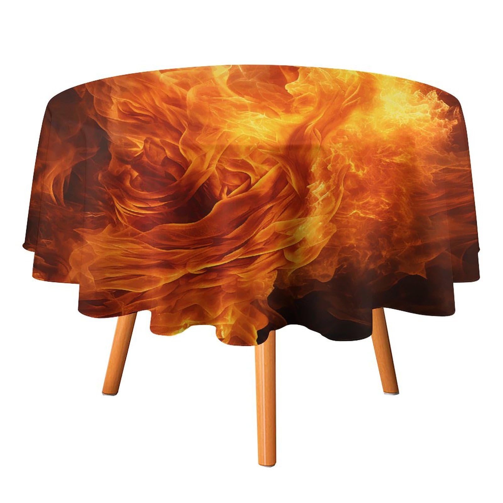 Nappe de table lavable de forme ronde avec textile anti-poussière pour repas et extérieur