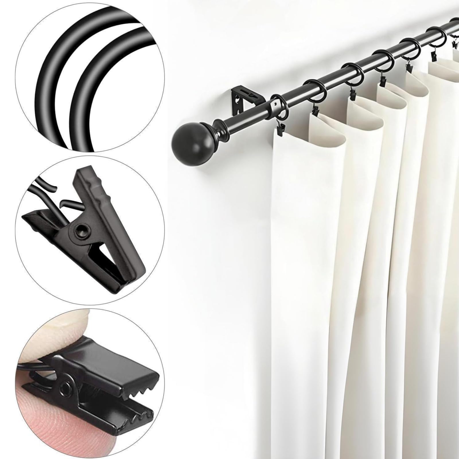 Lot De 20 Anneaux De Rideau Argentés En Métal Avec œillet