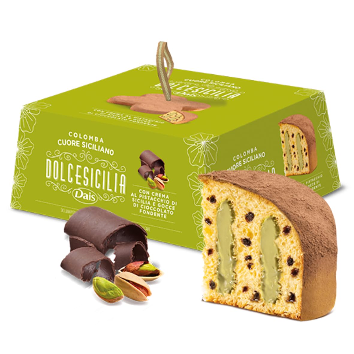Dais Colomba italienischer Osterkuchen mit Pistazien-Creme-Füllung 750 gr.