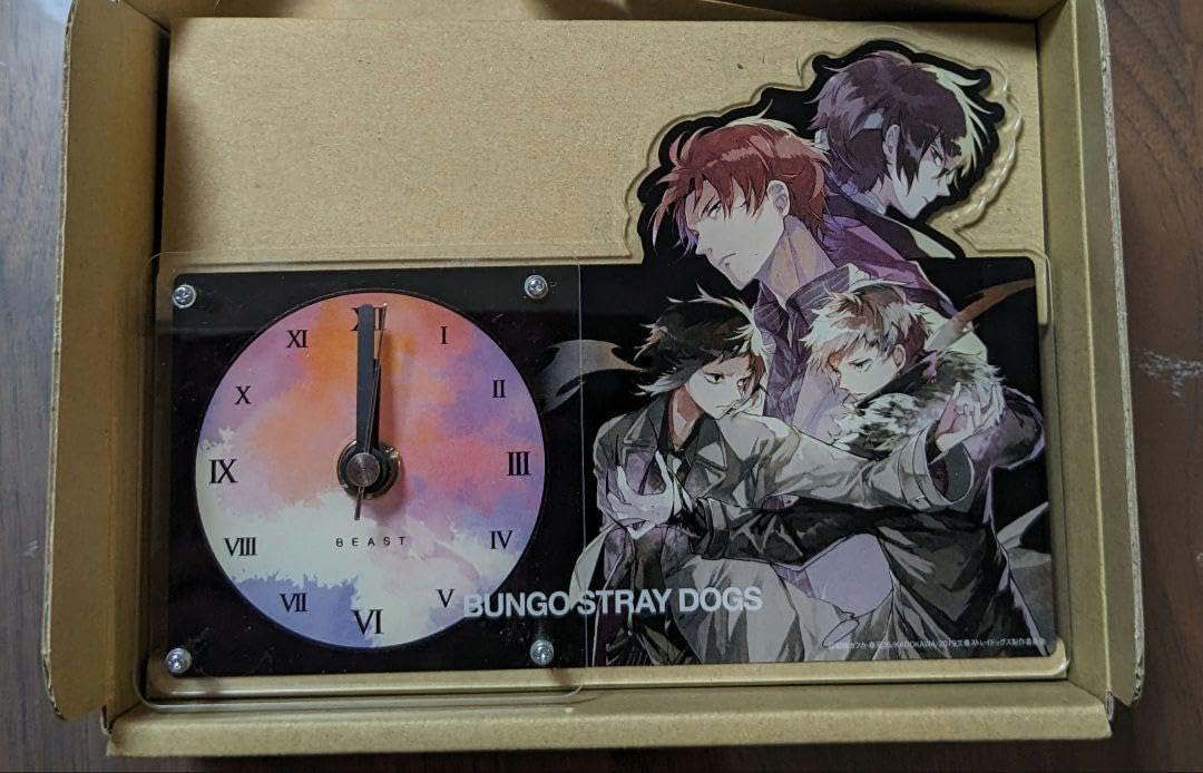 「文豪ストレイドッグス」春河35イラスト アクリル置時計〈BEAST〉　新品 文スト 春河35イラスト 置き時計 十五歳の太宰と中也が