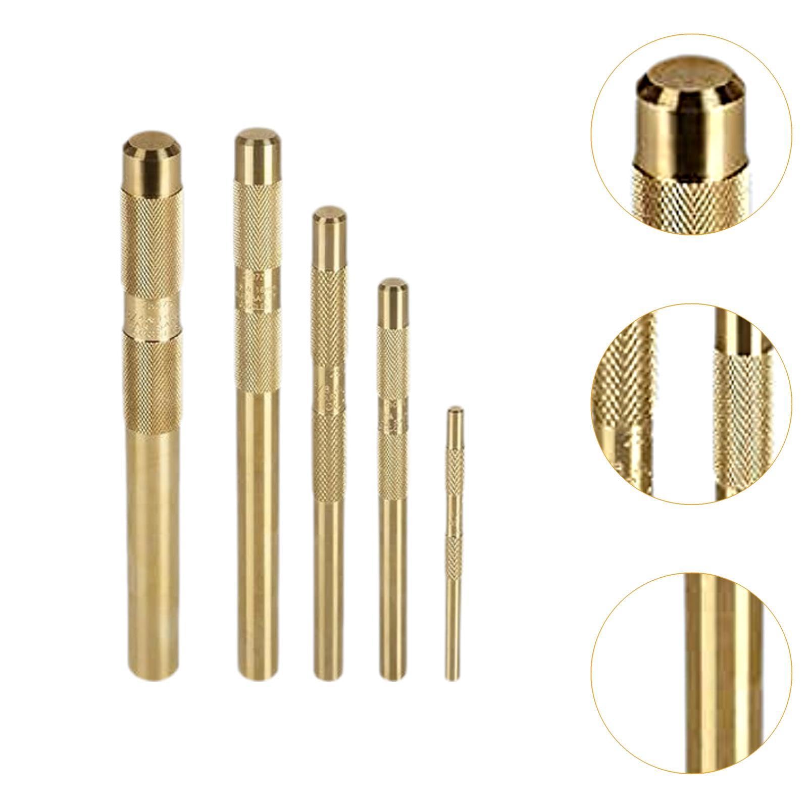 5 Pièces Ensemble Punch Acier Laiton Outil Poignée Accessoire Réparation Stabilité Utilisation Facile Résistante Adapté pour Garage Mécanique
