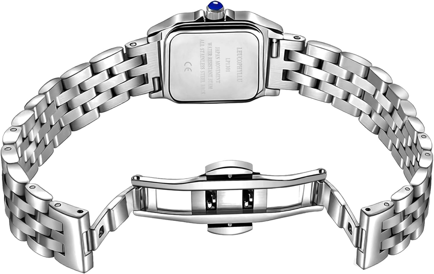 Small Gold Watches for Women with Vintage Rectangular Case, Classic Roman Dial,Stainless Steel Band Water Resistant with Bracelet Chain - Image 3