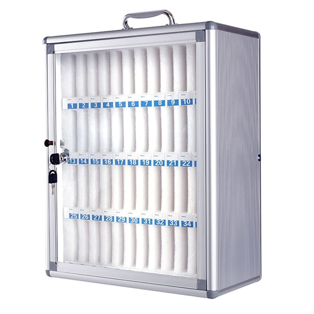 Supporto da parete per telefono con 48 slot bloccabili, versatile scaffale per dispositivi mobili per casa, ufficio e aula - e soluzione salvaspazio