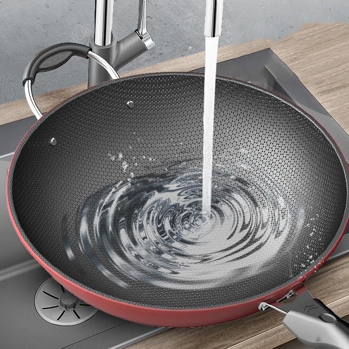 Wok de hierro fundido sin recubrimiento y antiadherente 34 cm miniatura 6