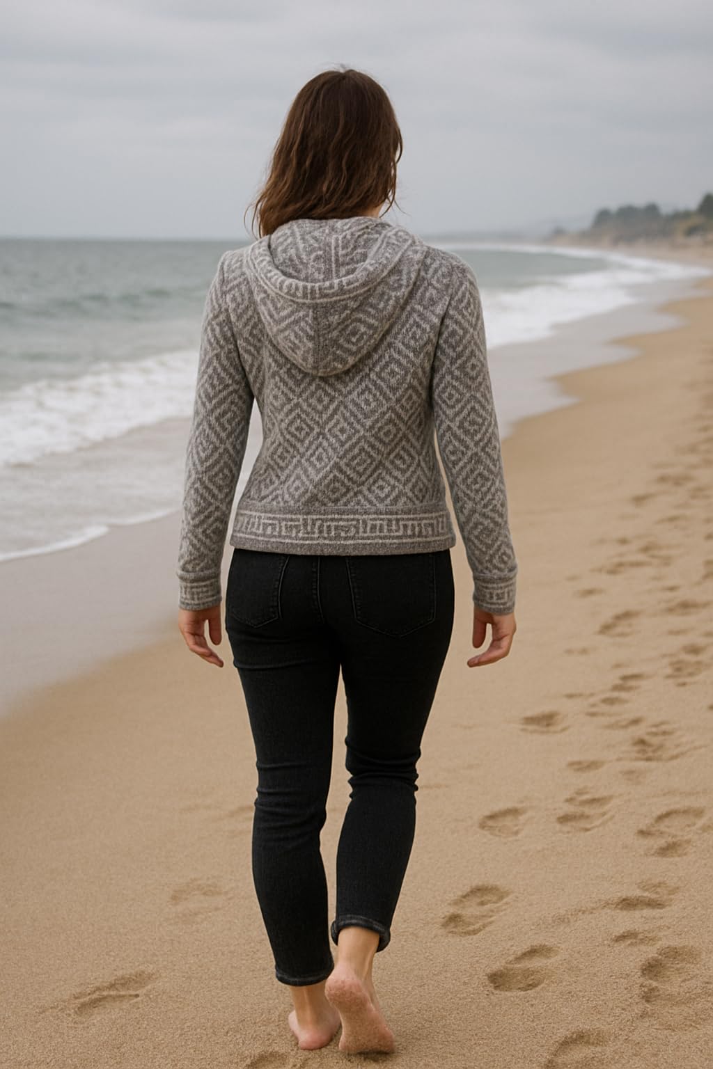 Gamboa Cárdigan de Alpaca para Mujer Suéter de Alpaca con Capucha Suéter de Alpaca para Mujer Chaqueta de Lana de Alpaca