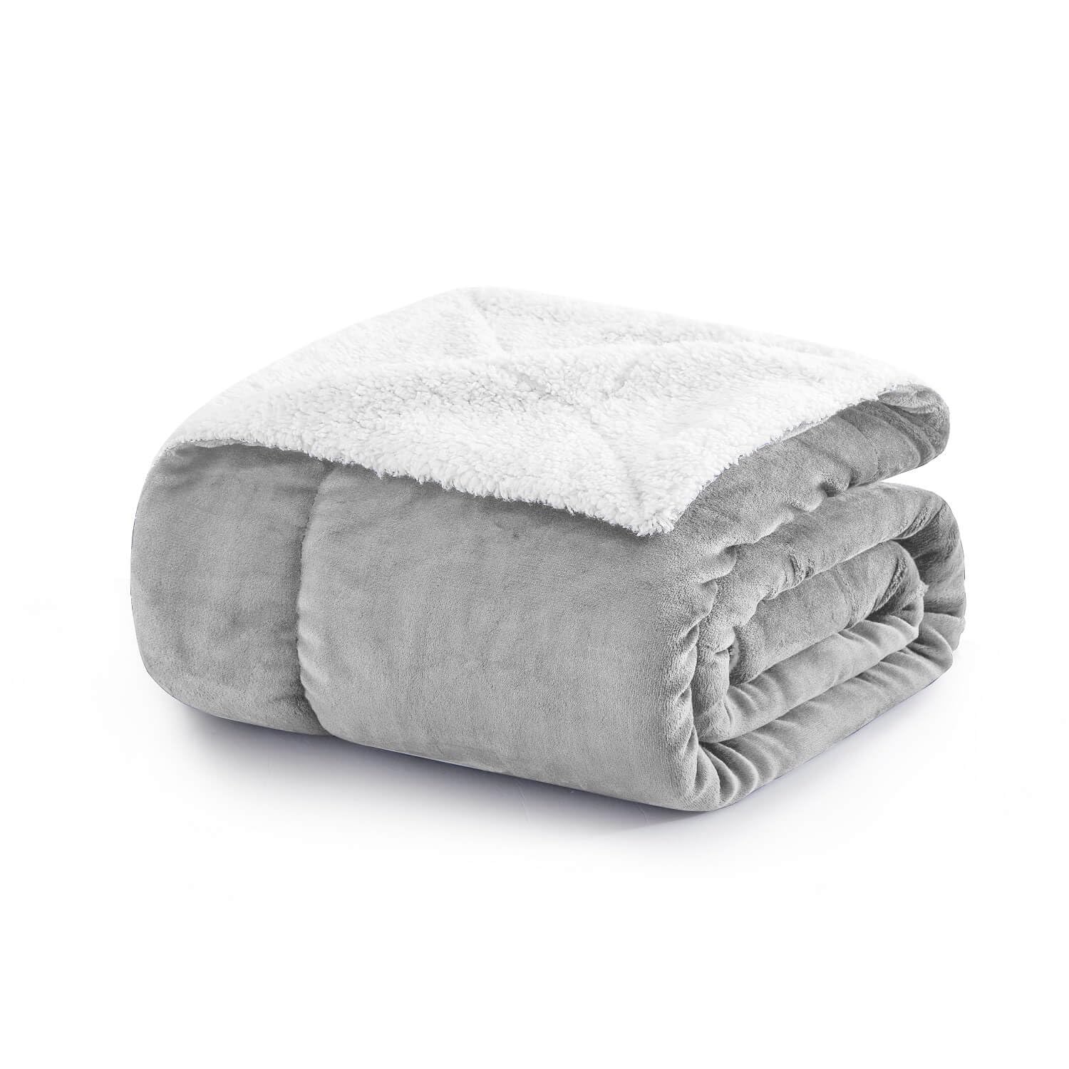 Moonlight20015 Silver Sherpa Fleece Throw Blanket Queen Size - Fluffy & Soft Large Blankets For Bed - Microfiber Solid Warm Thick Throws For Sofas And Couch ( Grey, 220X240cm)