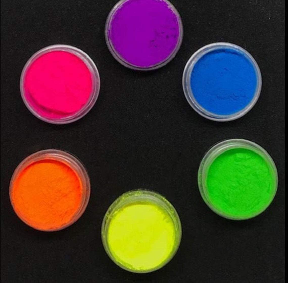 Radiance Store Mica Powder 6 Neon Colours for Making Resin, Candle Making, Arts and Crafts, Different Colors, Nail Art,Resin Multicolor 8g Each (Pack of 6)
