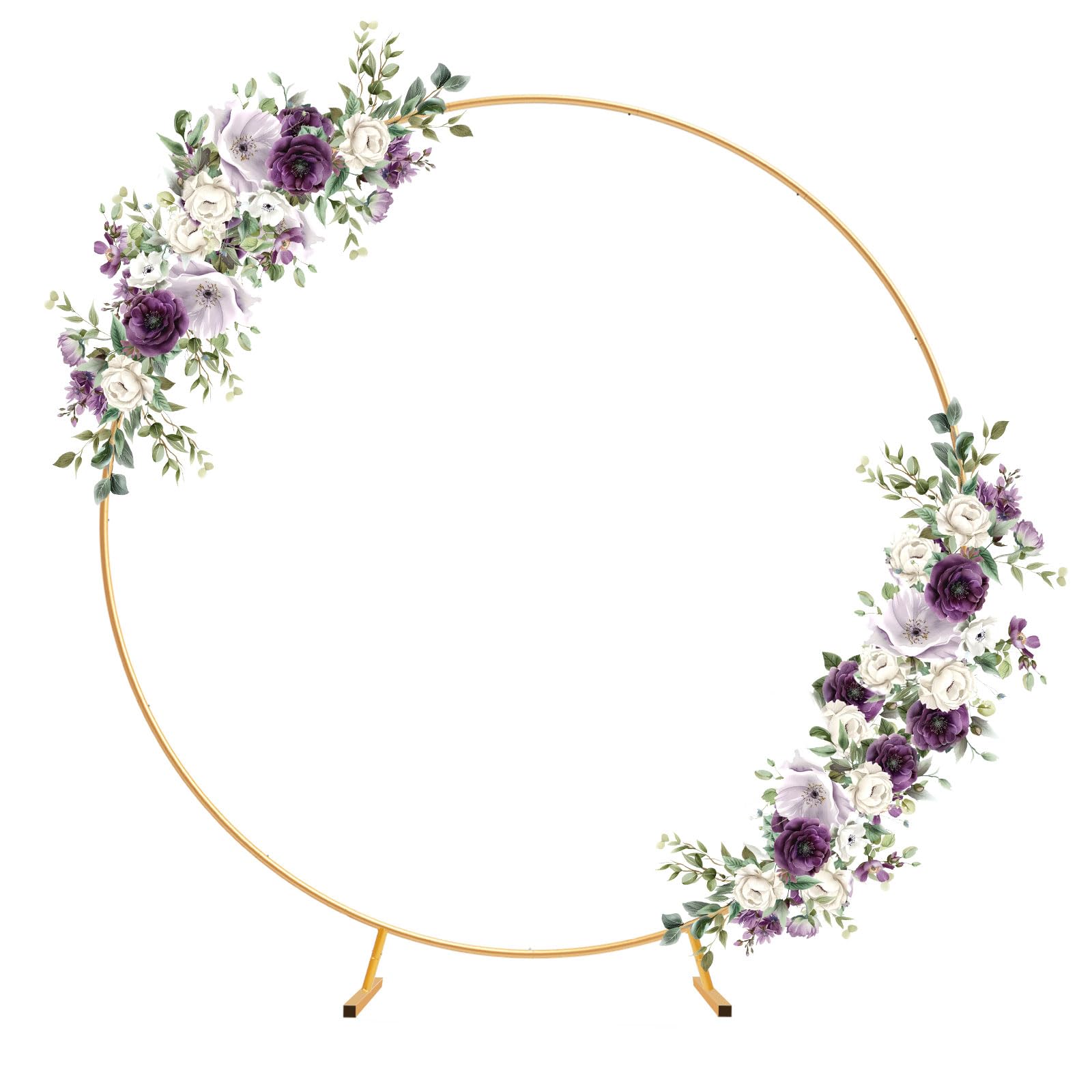 PlusFive Kit d'arche de Ballons Ronde en métal de 2,1 m, Support d'arche de Ballons doré : Plantes grimpantes de Jardin - Décoration de Fond - pour Mariage, Anniversaire, fête