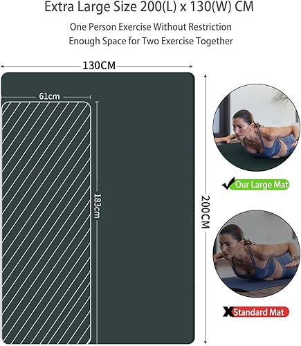 Miniatura 2 de Tapete de Yoga Extra Grande Grueso de 1 pulgada 6'x4' Ancho Tapetes de Ejercicio para Entrenamiento en Casa, Yoga, Pilates, Fitness, Tapete de