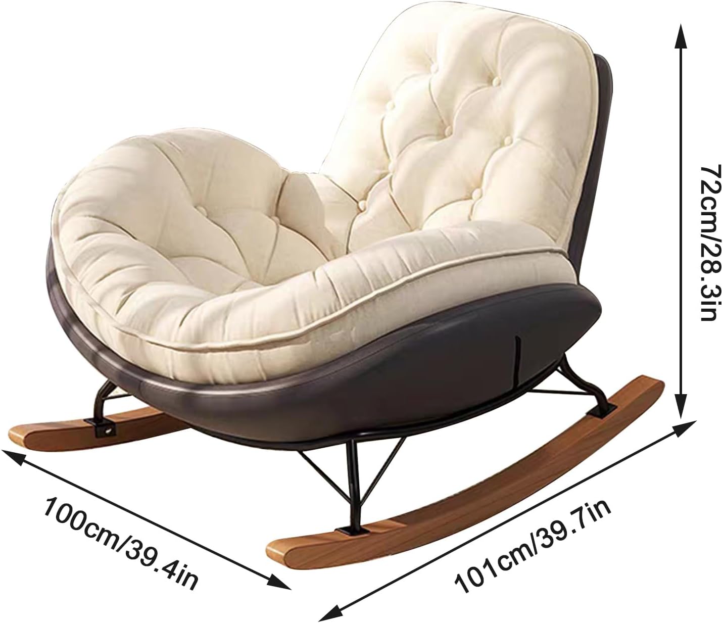 Upholstered Recliner,Nursery Rocking Chair,Modern Rocking Chair with High Backrest, Glider Chair for Baby Nursing, for Living Room/Bedroom/Nursery(100 * 101 * 72cm/39.4 * 39.7 * 28.3in)