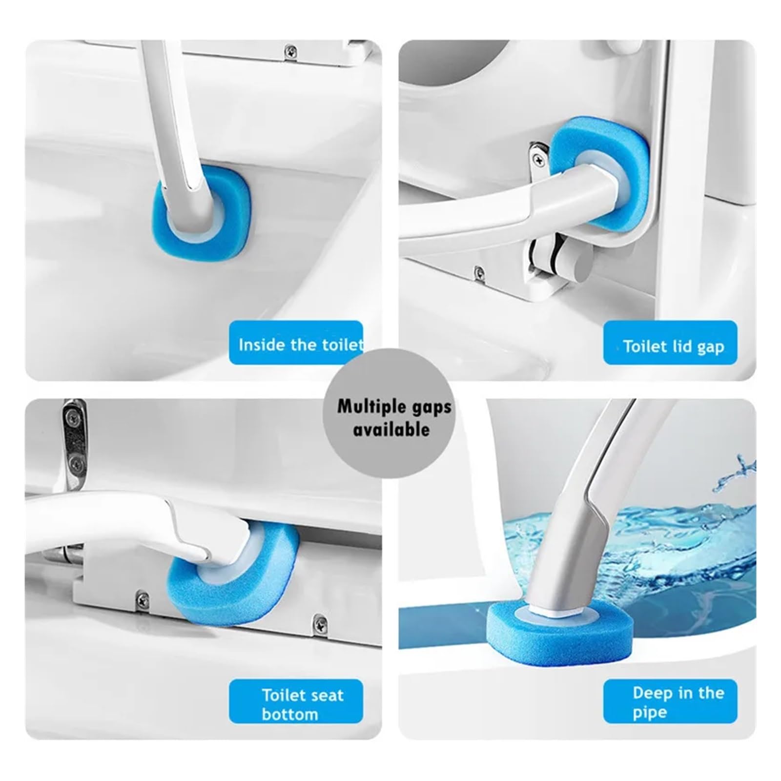 Escobilla WC Cepillo Limpiador de Inodoro con Mango Largo, Cepillo Limpieza for baño Cabezal reemplazable, Accesorios for y(32pcs Heads)