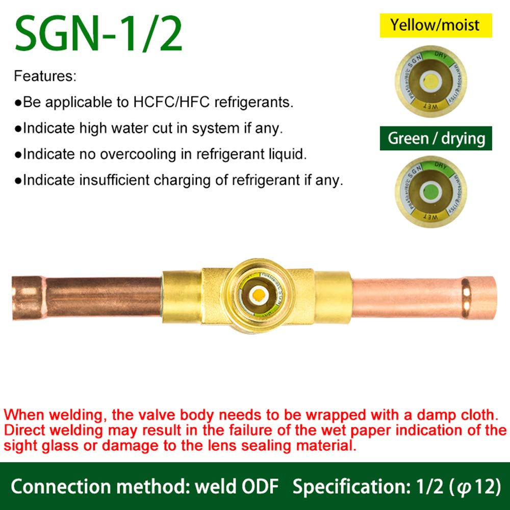 brass central air conditioner sight glass SG series refrigeration sight