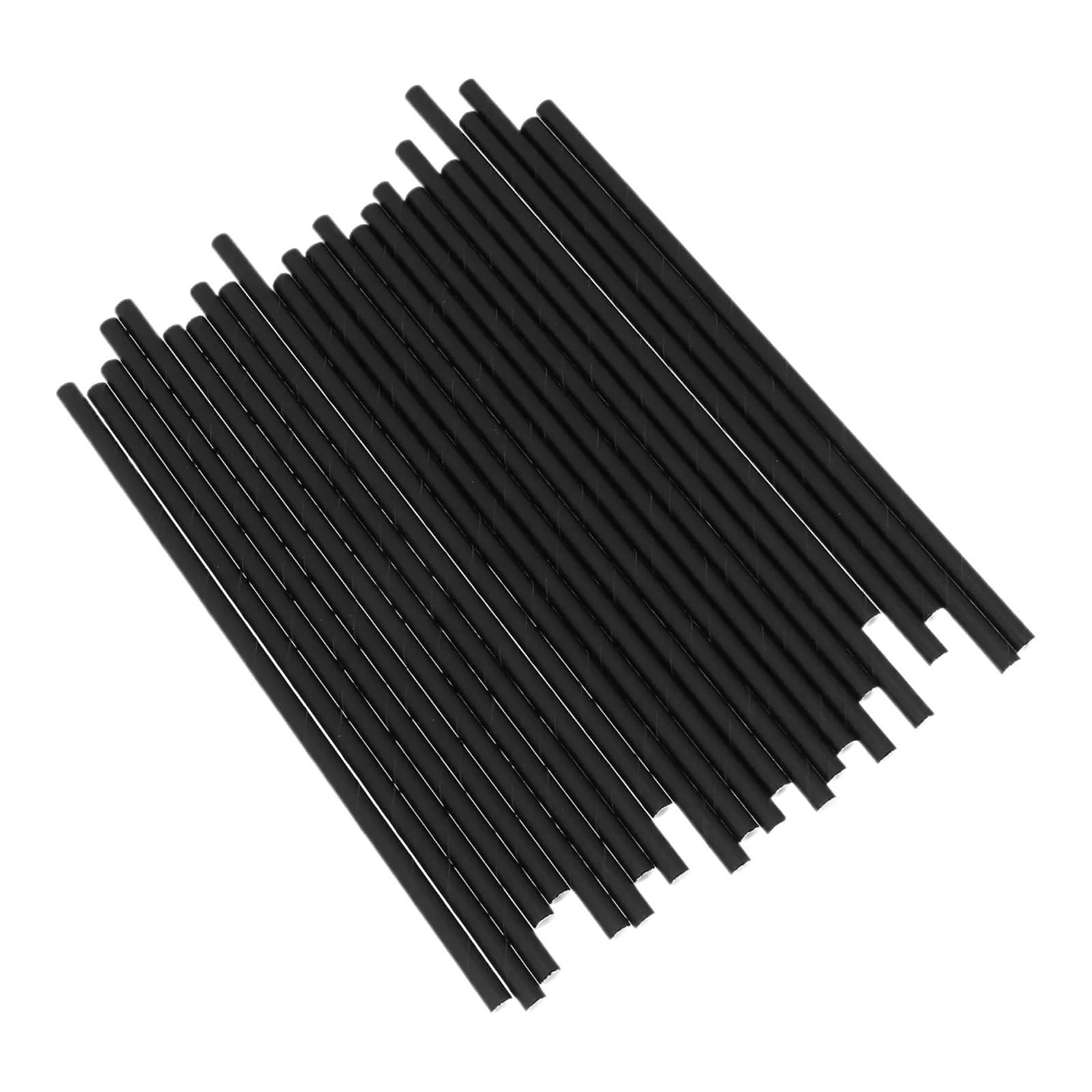 Les pailles en papier, Pailles en papier 400 pièces noires 19,6x0,5 cm for fêtes cocktails bar café anniversaire