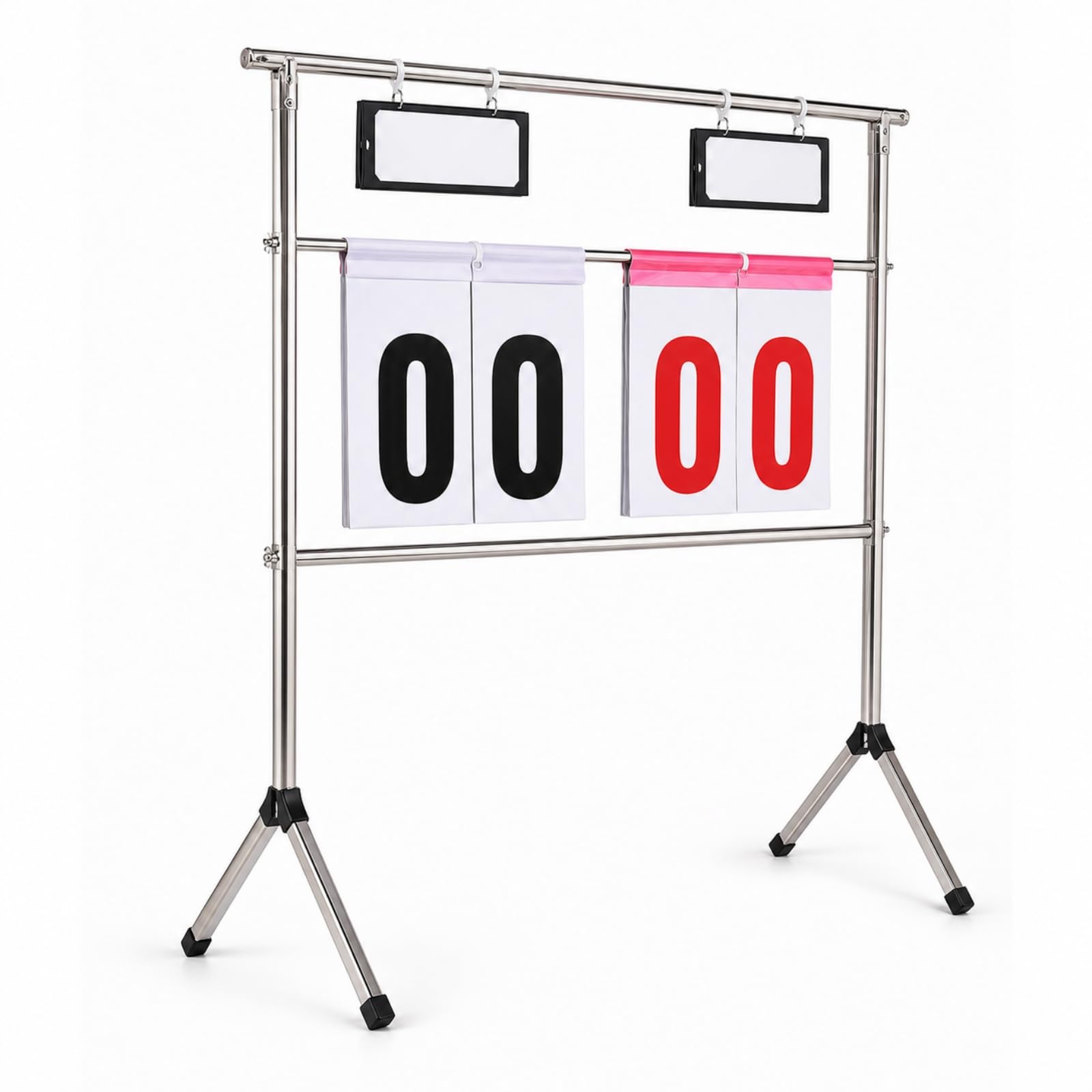 Sports Scoreboard Manuelles Anzeigeboard Zähltafel Punktetafel Klapptafel aus Edelstahl Und PVC mit Stabiler Basis Und Rutschfesten Füßen für Schule Verein Halle Training