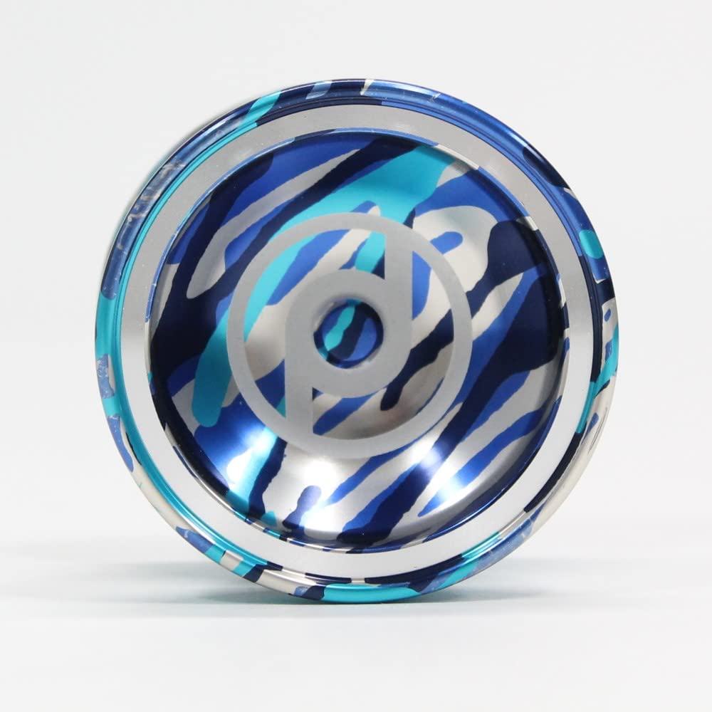 Spintastics Whiplash Yo-Yo - Professional Responsive Metal YoYo (Blue Silver Splash)