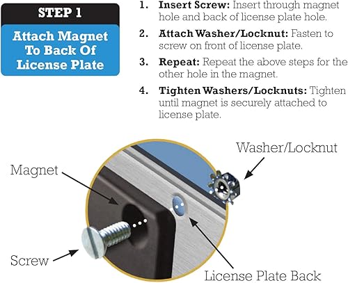 Miniatura 8 de Soporte magnético, cubierto de caucho, alta calidad, para placa de licencia (paquete con 2 unidades), mantenga asegurada su etiqueta de demostración