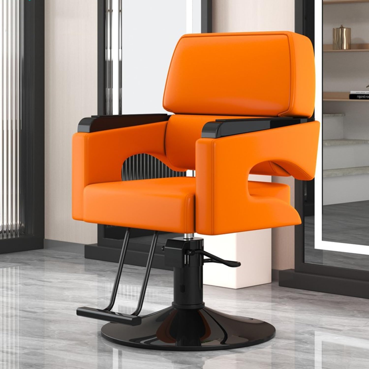 Hydraulischer Friseurstuhl, höhenverstellbar mit 360° Drehgelenk, bequemer Salon-Styling-Sitz für professionelle Friseure