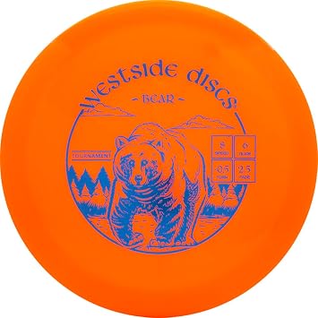 Westside Discs Tournament Bear Disc Golf Fairway Driver | Neutral to Stable Fairway Driver with Control & Glide | Premium Tournament Plastic w/Enhanced Grip | 170-176g Colors May Vary