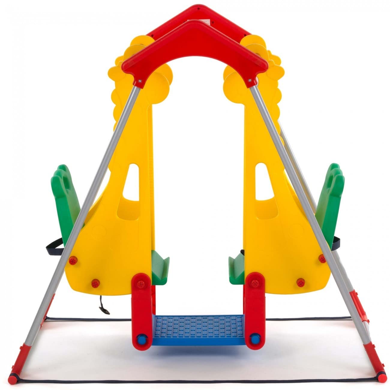 RAIDO Children's swing set 2 plastic seats with giraffe-shaped frames Indoor/Outdoor