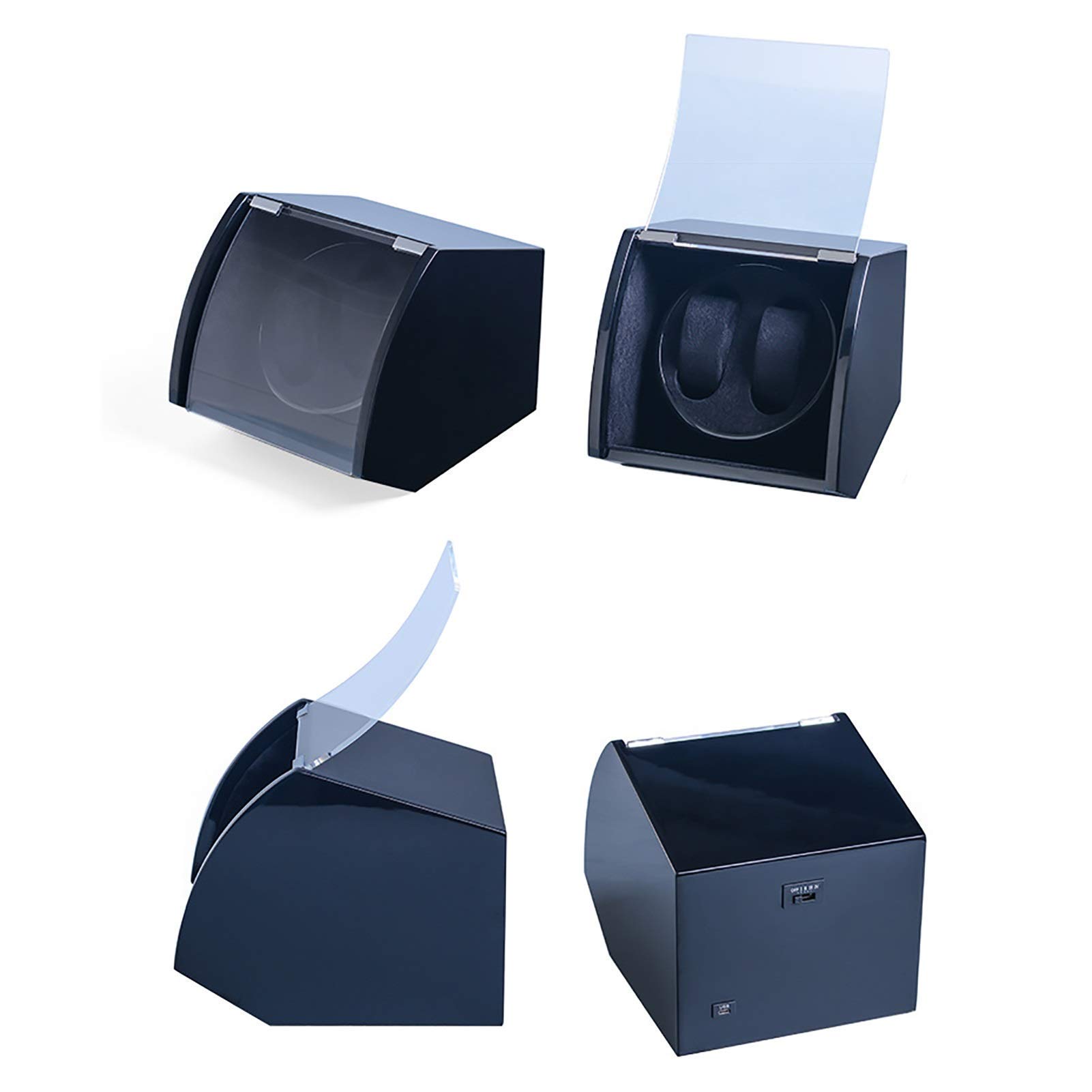 Bobinadora de Reloj Relojes de Madera de Dos Posiciones Caja de bobinado Relojes mecánicos Bobinadora automática Almacenamiento de Reloj inclinadoAgitador de Reloj de Motor silencioso