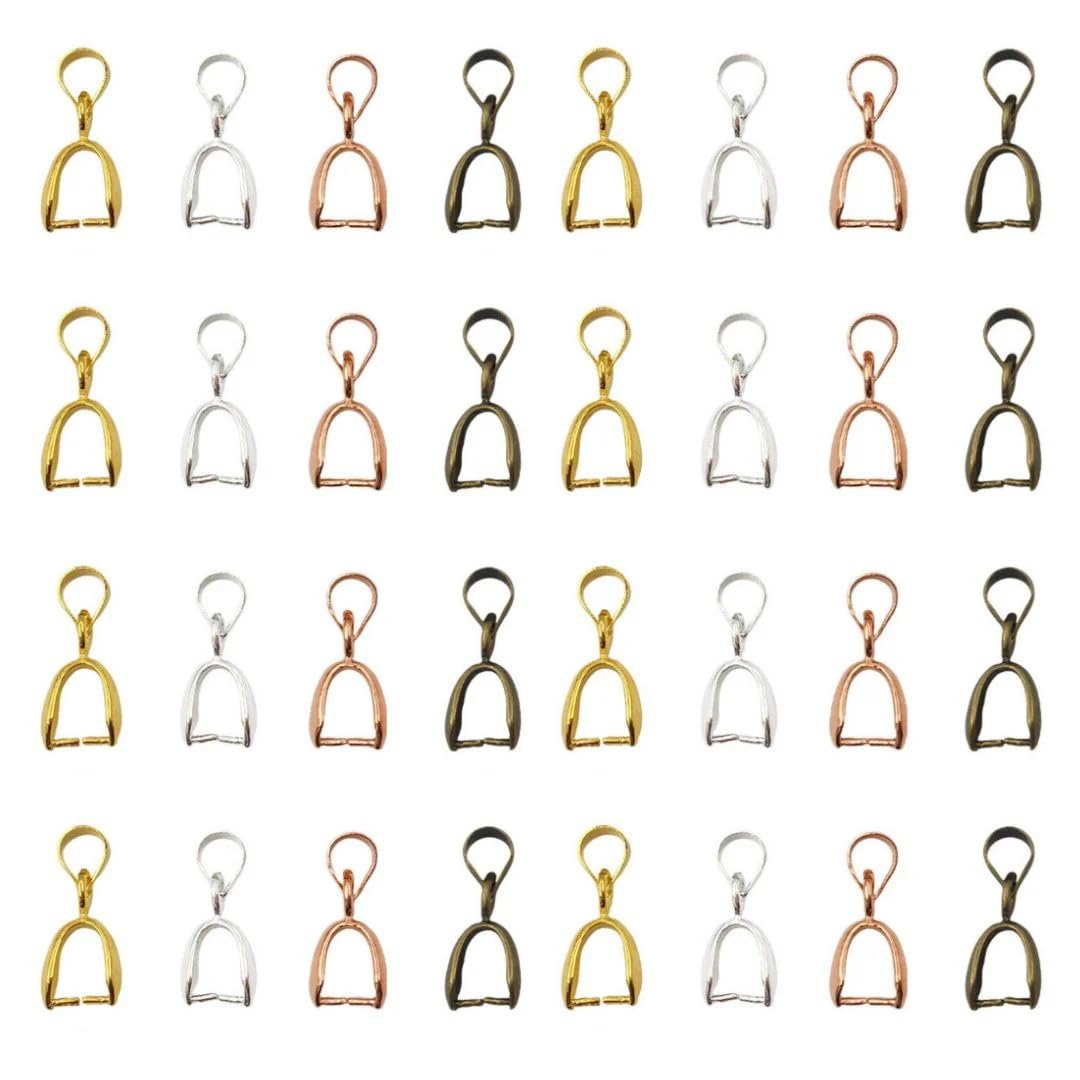 SATRA TRADAERS SATRA TRADERS Pinch Clasp Bails Charm Pendant Connector Bead Pendant Connector Pinch Pendant Connector Dangle Charms Pendants Gold Pendant Metal Jewelry | Size : 14mm | 25pcs-picture-26