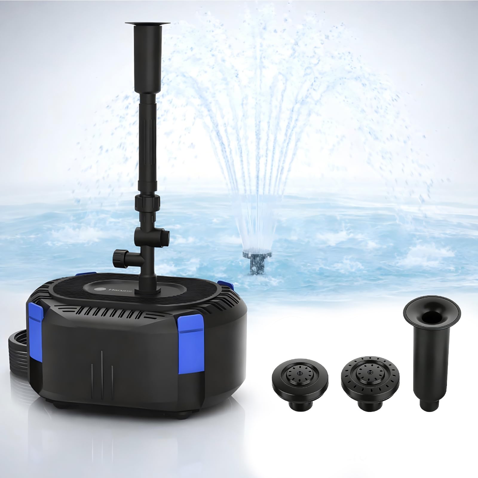 Harune 3000L/H Pond Filter and Fountain Pump Kit,40W Submersible Water Pump for Garden Ponds, Waterfalls & Fountains,Multi-Stage Filtration,Max Head 2.5m