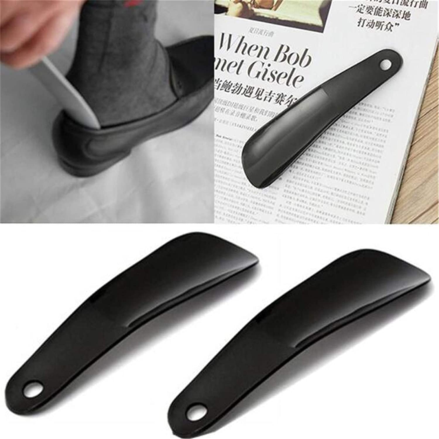 Chausse-Pied Plastique Noir Flexible - Modèle Court Avec Crochet Pour Voyage Et Usage Quotidien