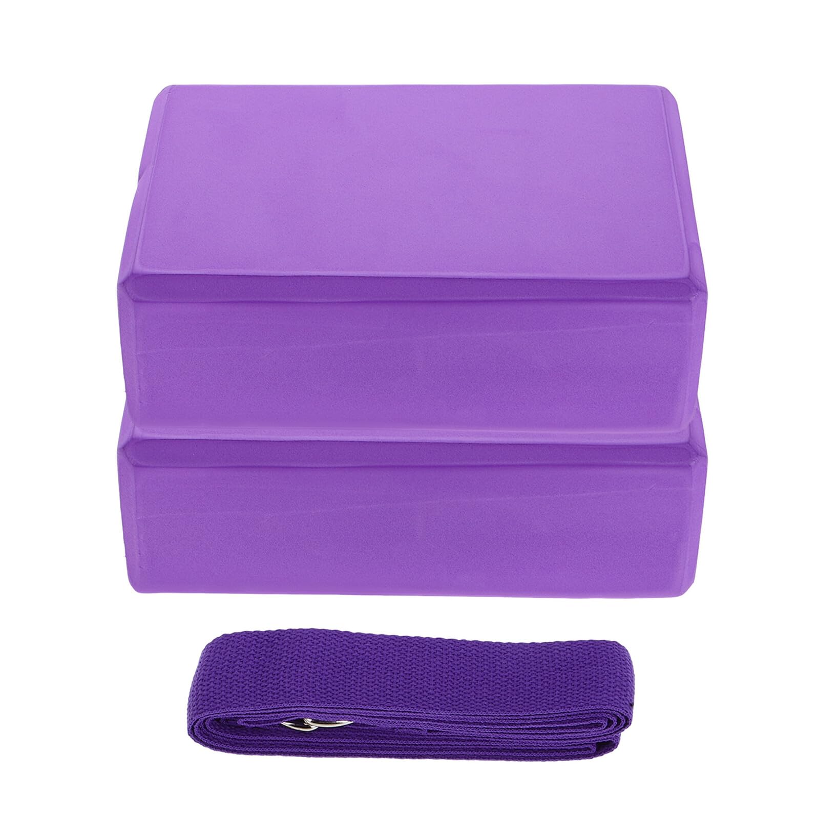 3 pezzi Blocchi Yoga in Schiuma EVA ad Alta Densità con Fascia Elasticizzata per Stretching e Pilates Supporto e Portatile per Pratiche Ovunque