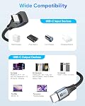 90 Degré USB C Charge rapide du câble [2P 6,6FT/2M] 60W Angle droit USB C Câble de chargeur, USB C Transfert de données USB Cord pour téléphone i 16/15 Pro Max, Tesla Modèle Y, Apple Mac-Book Pro, i-Pad, Samsung