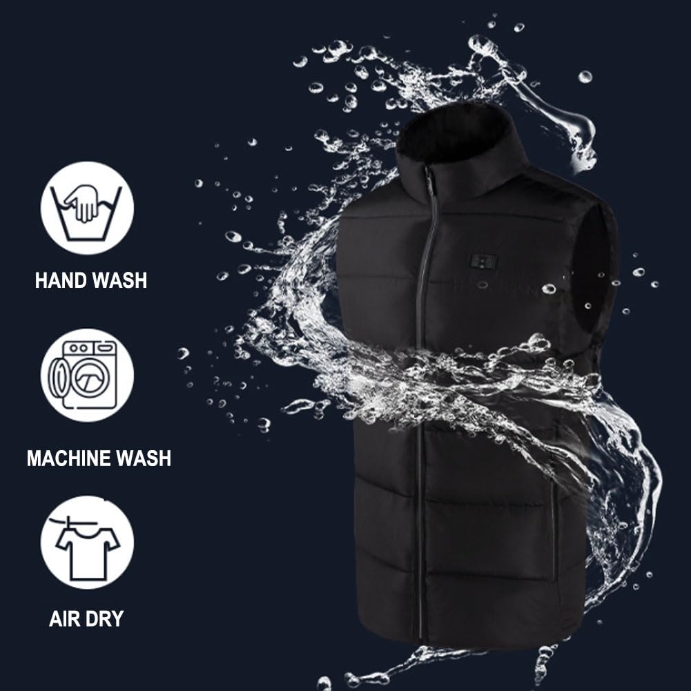 Gilet Riscaldato Leggero Uomo, Gilet Riscaldato con Regolazione Temperatura e Porta USB Riscaldamento Intelligente 15 Zone Lavabile in Macchina XS/S